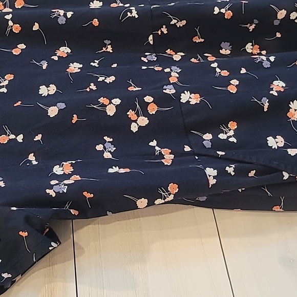 J. JILL Navy Cotton & Modal Super Soft Floral Dress with Pockets - Picture 5 of 5